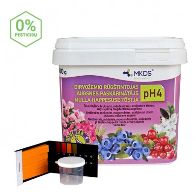 Dirvožemio rūgštintojas pH4 su mini laboratorija, 500 g 